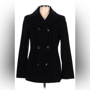Kenneth Cole Reaction black wool peacoat -size 10, double breasted